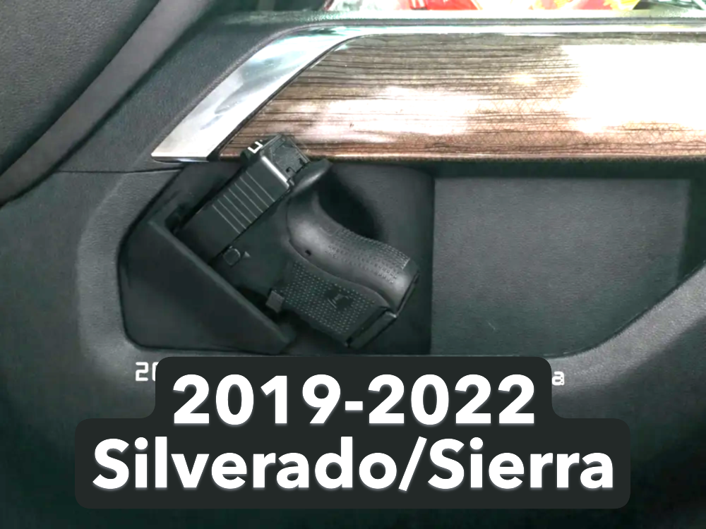 Silverado Side Arm Holster – 2019-2022 Chevrolet Silverado & GMC Sierra Console Pocket Mount